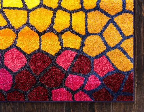 Miniatura 8 de Unique Loom Estrella Collection - Alfombra geométrica, abstracta, colorida, moderna, mosaico, 9 x 12 pies, multicolor y azul