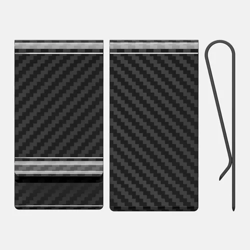 Miniatura 7 de Travelambo Cartera de bolsillo frontal con clip de fibra de carbono para dinero, cartera minimalista delgada para tarjetas de crédito