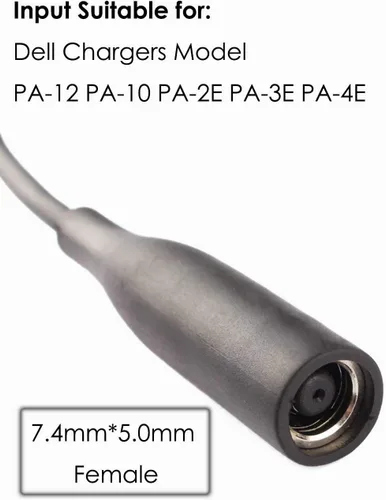 Miniatura 2 de Cable convertidor de punta para Dell, adaptador de conector de punta dongle convertidor cable adaptador para fuente de alimentación Dell compatible