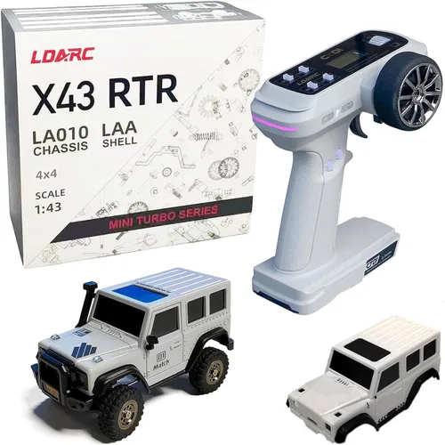 Miniatura 10 de LDARC 1:43 Escala Mini RC Crawler RTR RC Camión de Roca 4x4 2.4GHZ Grado de Pasatiempo Control Remoto Modelo de Vehículo RC Buggy, Viene con una