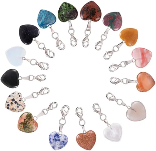 Miniatura 9 de PH PandaHall 50 dijes de cruz de piedra de 10 colores, colgantes de cristal de cuarzo cruzado para Pascua, San Valentín, Eid Mubarak Ramadán