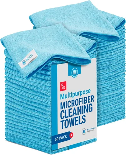 Miniatura 17 de Toallas de microfibra multiusos a granel de 12 x 12 pulgadas al por mayor, cantidad de caja (400 unidades) No se deshilacha Microfibra de alta