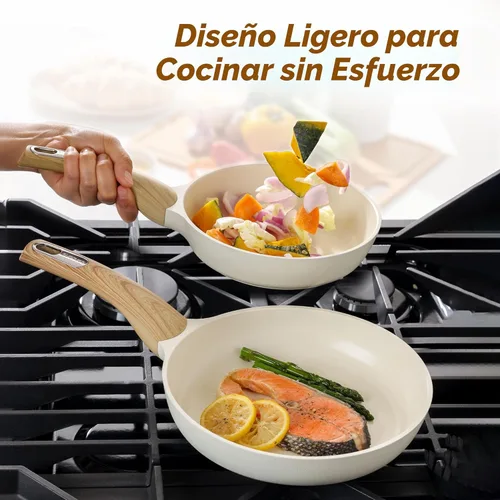 Miniatura 6 de SENSARTE Sartén antiadherente de cerámica con tapa, sartén antiadherente de 9.5 pulgadas, sartén de cocina no tóxica, libre de PFAS/PTFE/PFOA