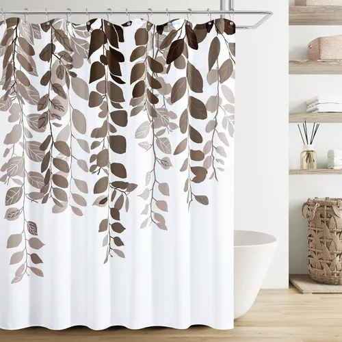 Miniatura 33 de BOODII Cortinas de ducha negras de 36 x 72 pulgadas, cortina de ducha de eucalipto de primavera para baño, cortina de baño con textura de flameado