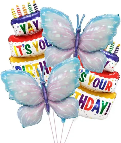 Miniatura 12 de 2 globos de cumpleaños grandes de 41 pulgadas inflados de Mylar para suministros de fiesta de cumpleaños, decoración de baby shower