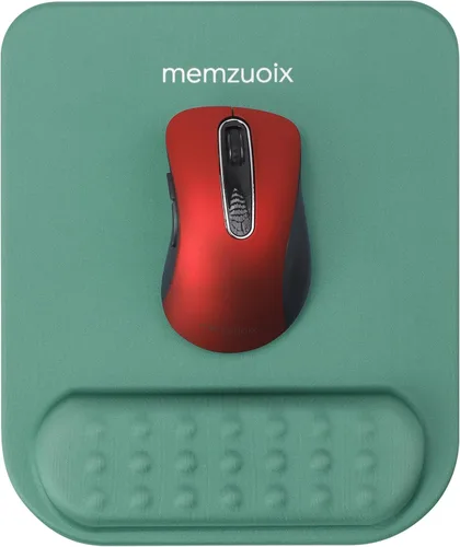 memzuoix Cyan - Alfombrilla de mouse ergonómica con soporte para reposamuñecas, amortiguación de espuma viscoelástica de alta calidad para aliviar