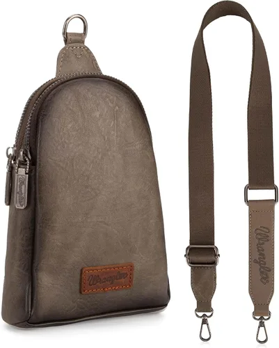 Miniatura 5 de Wrangler Bolso bandolera para mujer con correa desmontable, gris claro (A-Light Gray)