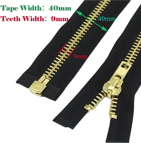 Miniatura 5 de YaHoGa #10 - Cremallera separadora de chaqueta de 8 pulgadas de latón, cremallera de metal, cremalleras de metal resistentes para chaquetas, abrigos