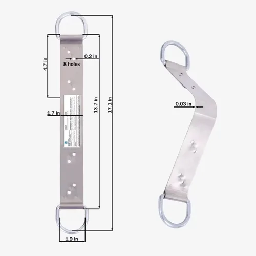 Miniatura 2 de Soporte de anclaje de techo permanente de protección contra caídas de acero, herramientas de techo ligeras de 18 pulgadas con 10 clavos SS