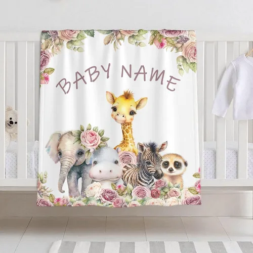 Miniatura 35 de Manta de bebé personalizada para niñas y niños, manta de bebé personalizada con nombre para niños pequeños, niños, ducha, recién nacidos, guardería