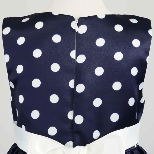 Miniatura 5 de Vestido vintage de lunares para niñas pequeñas vestido de princesa Rockabilly Dot para niñas blanco 5-6 años