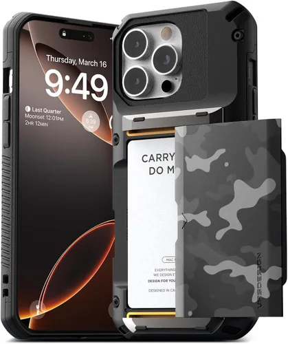 Miniatura 33 de VRS DESIGN Damda Glide Pro - Funda para iPhone 13 Pro, resistente funda semiautomática [4 tarjetas] con soporte para ranura para tarjetas compatible