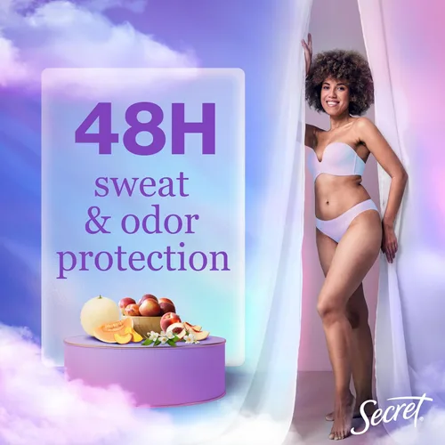Miniatura 3 de SECRET - Desodorante antitranspirante en aerosol para mujeres, 48 horas de protección sin peso contra el sudor y el olor, suave para la piel, aroma