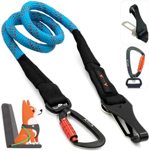 Miniatura 8 de Cinturón de seguridad para perro Cinturón de seguridad universal para automóvil para mascotas con cuerda de escalada reflectante, mosquetón