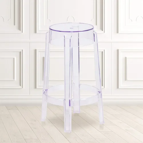 Miniatura 2 de Flash Furniture Taburete Laney de altura de mostrador transparente de 25.75 pulgadas