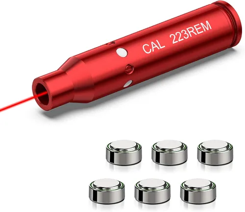 Miniatura 11 de EZshoot Bore Sight Láser 9mm/ 223 5.56mm/ 30-06/25-06/270 /300BLK 7.62x35mm/ 6.5CM/ 12 Calibre de Calibre Rojo Láser Boresighter con Baterías Extras