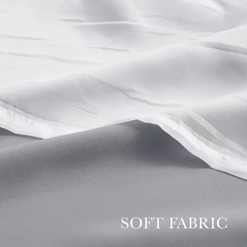 Miniatura 3 de PONY DANCE Cortinas Opacas con Superposición de Gasa, Cortinas de Doble Capa con Aislamiento Térmico Mix & Match para Oscurecer Habitaciones