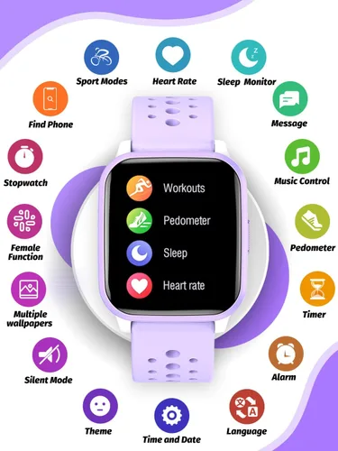 Miniatura 15 de Reloj inteligente para niños y niñas, reloj inteligente para niños, regalo para niños de 4 a 16 años con modo de sueño, 19 modos deportivos