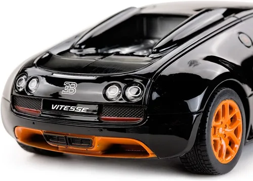 Miniatura 3 de RASTAR Auto RC 1:24 Bugatti Veyron 16.4 Grand Sport Vitesse Radio Control Remoto Racing Toy Car Model Vehicle, Negro/Naranja