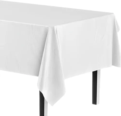 Miniatura 20 de Party Dimensions Rectangular de plástico de 54 x 108 pulgadas, dorado, 1 mantel de mesa, 54 x 108 pulgadas