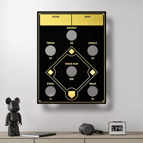 Miniatura 3 de Juego de lanzamiento de sacos de frijoles de béisbol, montado en la pared, juego de béisbol de interior para decoración de sala