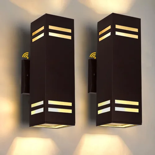 Miniatura 11 de iYogaled Lámpara de pared para exteriores del anochecer al amanecer, con certificación ETL, diseño cuadrado de aluminio impermeable para montaje