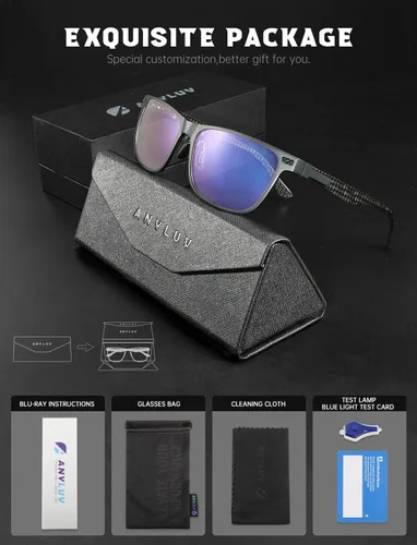 Miniatura 8 de ANYLUV Al-Mg - Gafas de luz azul de metal + lentes de fibra de carbono