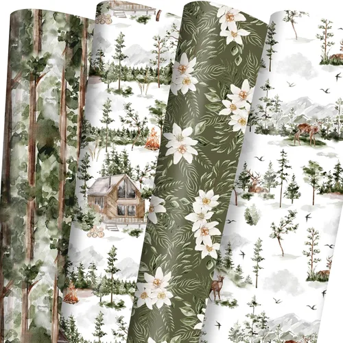 Miniatura 22 de Dtiafu Papel de Regalo Navideño Afroamericano Papel de Regalo Negro de Papá Noel a Granel Diseños Lindos de Navidad para Personas Negras