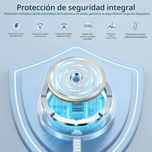 Miniatura 3 de Cargador MagSafe: almohadilla de carga inalámbrica magnética para iPhone 17, 16, 15, 14, 13, 12 y AirPods 4-2 Pro, imán fuerte, aleación de Blanco