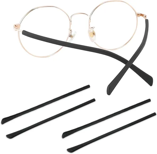 Patillas de repuesto para gafas, antideslizantes y largas de silicona para lentes de metal fino