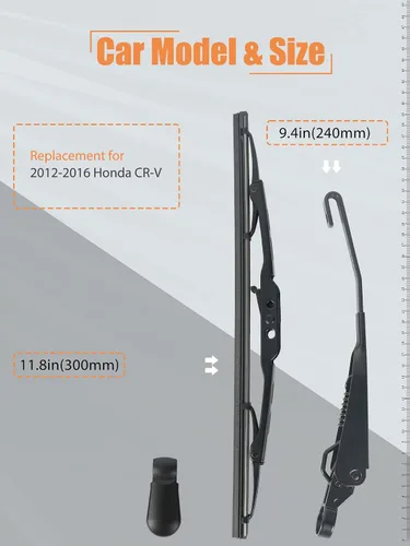 Miniatura 2 de Brazo y escobilla del limpiaparabrisas trasero, repuesto 2012-2016 para Honda CRV – Kit de repuesto del limpiaparabrisas del parabrisas trasero