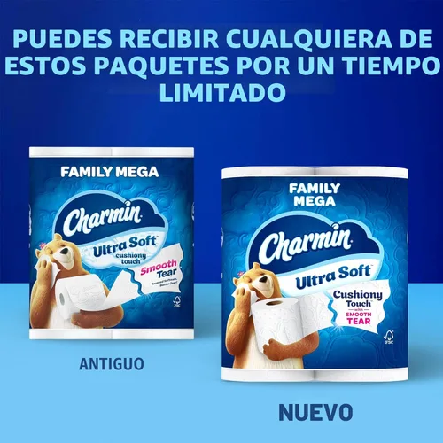 Miniatura 2 de Charmin Papel higiénico ultra suave y acolchado al tacto, 30 familias Mega = 153 rollos regulares, 2 capas, blanco