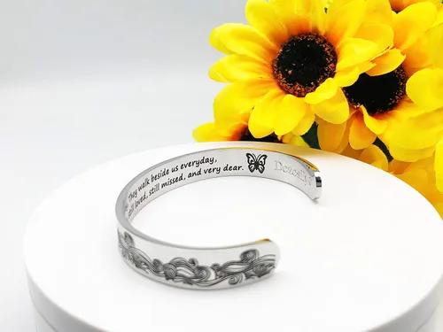 Miniatura 251 de Pulseras inspiradoras para mujer, joyería de acero inoxidable, con refranes, pulsera motivacional con mensaje oculto, pulseras grabadas para mejor