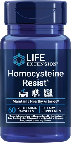 Miniatura 4 de Life Extension Homocisteine Resist, 60 cápsulas vegetarianas (paquete de 2) Vitamina B2, B6 y B12 + Folato - Una vez al día, sin OMG, sin gluten