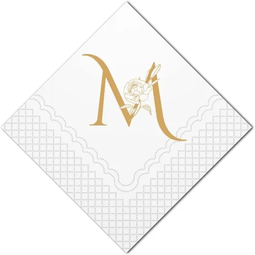 Miniatura 7 de SharkBliss Servilletas de cóctel con monograma, paquete de 50 servilletas de papel desechables con monograma personalizado de letra S dorada