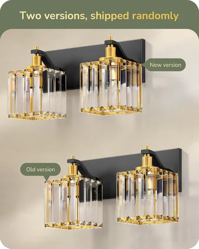 Miniatura 5 de EDISHINE Lámparas de baño, accesorios de iluminación de tocador de baño de cristal sobre el espejo, 2 luces de tocador para baño, tocador, base E26
