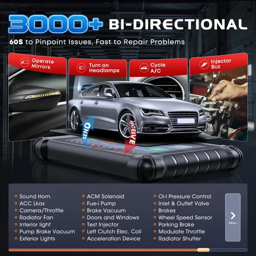 Miniatura 5 de Autel Escáner MaxiCOM MK900BT: 2026 8in MK900-BT V2.0 Herramienta de escaneo bidireccional, 33 pies BT Ver. de MK900 MX900 MK808S MK808BT PRO MX808S
