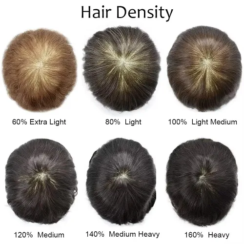 Miniatura 5 de Toupee para hombres Sistema de reemplazo de cabello humano Full Poly Mens Toupee Hairpiece inyectado PU peluca para hombre sistemas de cabello 1B#