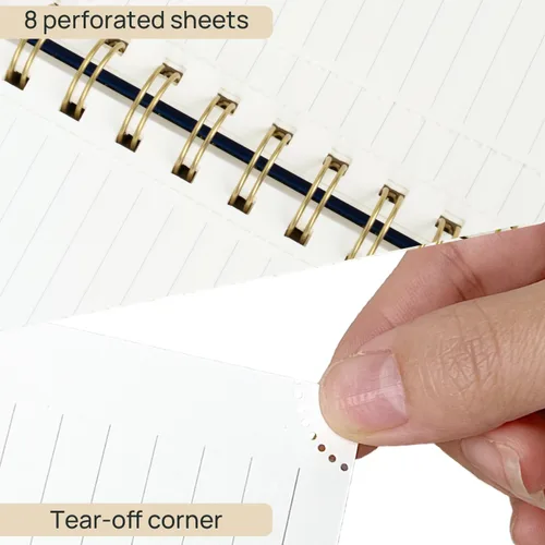Miniatura 4 de POPRUN Lined Spiral Journal Notebook for Women & Men, 7-1/4" x 9-1/2", 220 Numbered Pages, College Ruled Hardcover Notebook for Work, Journals for