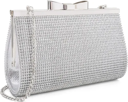 Sumnn Bolsa de mano de noche, cóctel, graduación, diamantes de imitación brillantes, para novia y dama de honor, boda, fiesta, formal, para mujer