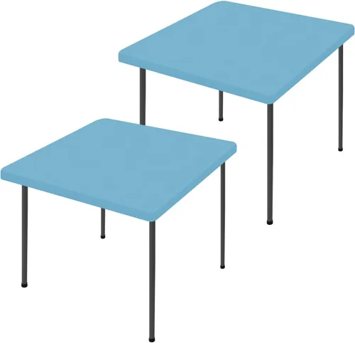 Miniatura 64 de Moosfor Paquete de 2 manteles rectangulares de elastano de 4 pies, elásticos y ajustables para pícnic, cubierta de mesa de patio elástica y lavable