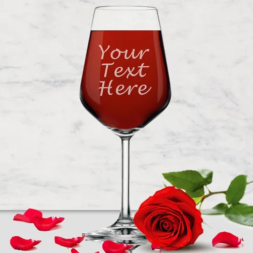 Miniatura 4 de My Personal Memories, Copa de vino personalizada con tallo - Grabada con tu texto personalizado
