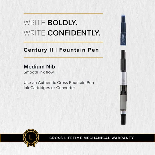 Miniatura 6 de Cross Century II - Bolígrafo esmaltado color azul cobalto translúcido Gris metalizado