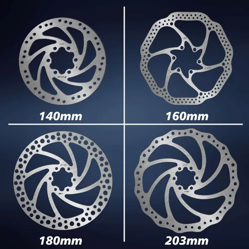Miniatura 7 de BUCKLOS - Rotor de freno de disco MTB de 140 mm, 160 mm, 180 mm, 203 mm con 6 pernos, rotores de freno de bicicleta de acero inoxidable con Plateado