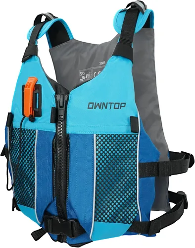 Miniatura 9 de Owntop Chaqueta de natación para adultos y jóvenes, paquete de hidratación, bolsillos de malla duales, silbato adjunto, ultrafina para un movimiento
