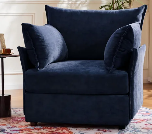 Miniatura 17 de ABCASA Silla de Acento de Gran Tamaño, Sillón Moderno Tapizado con Respaldo Extraíble y Funda Desmontable, Asiento de 24.5 Pulgadas de Profundidad