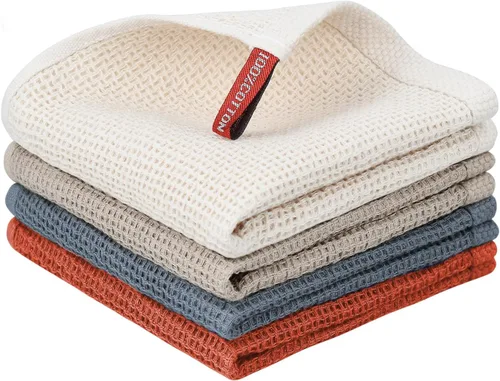 Miniatura 57 de Nialnant - Toalla de cocina 100% algodón, tejido gofre, suave, absorbente y de secado rápido, toallas para secar platos, trapos de limpieza - Multi