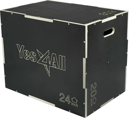 Miniatura 9 de Yes4All Caja Pliométrica de Madera Antideslizante 3 en 1, Caja de Paso para Entrenamiento, Caja de Salto Pliométrica para Saltar, Brincar
