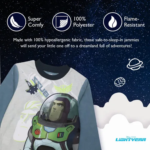 Miniatura 3 de Disney Lightyear - Conjunto de pijama holgado de 2 piezas para niño, BUZZ SPACE, 6, Buzz Space