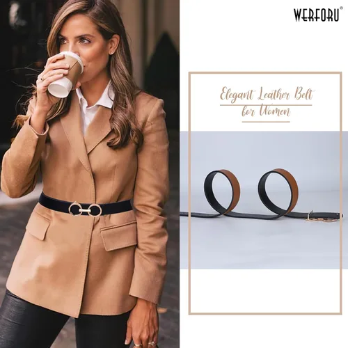 Miniatura 4 de Cinturón de cuero reversible para mujer, cinturón de cuero con anillo tórico dos en uno para vestido de jeans